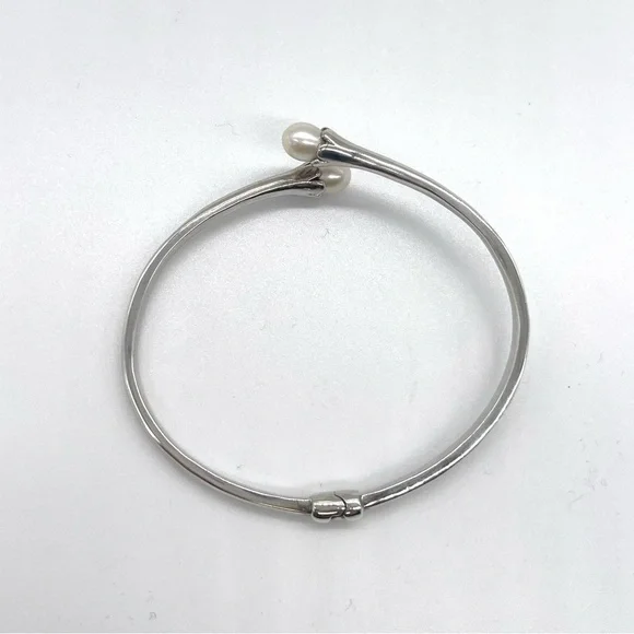 ALWAND VAHAN signed 925 Sterling with Pearl Cuff Bracelet - Picture 2 of 4